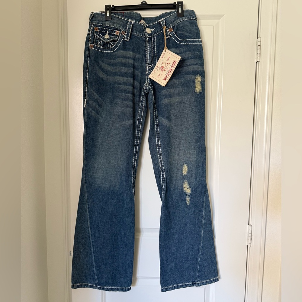 Men’s True Religion Stylish Blue Distressed Jeans
